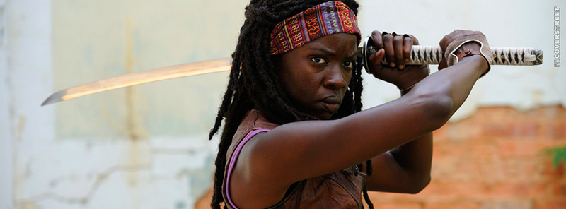 Illustration for article titled Here’s an exclusive picture of Michonne from The Walking Dead that tells us nothing new about The Walking Dead